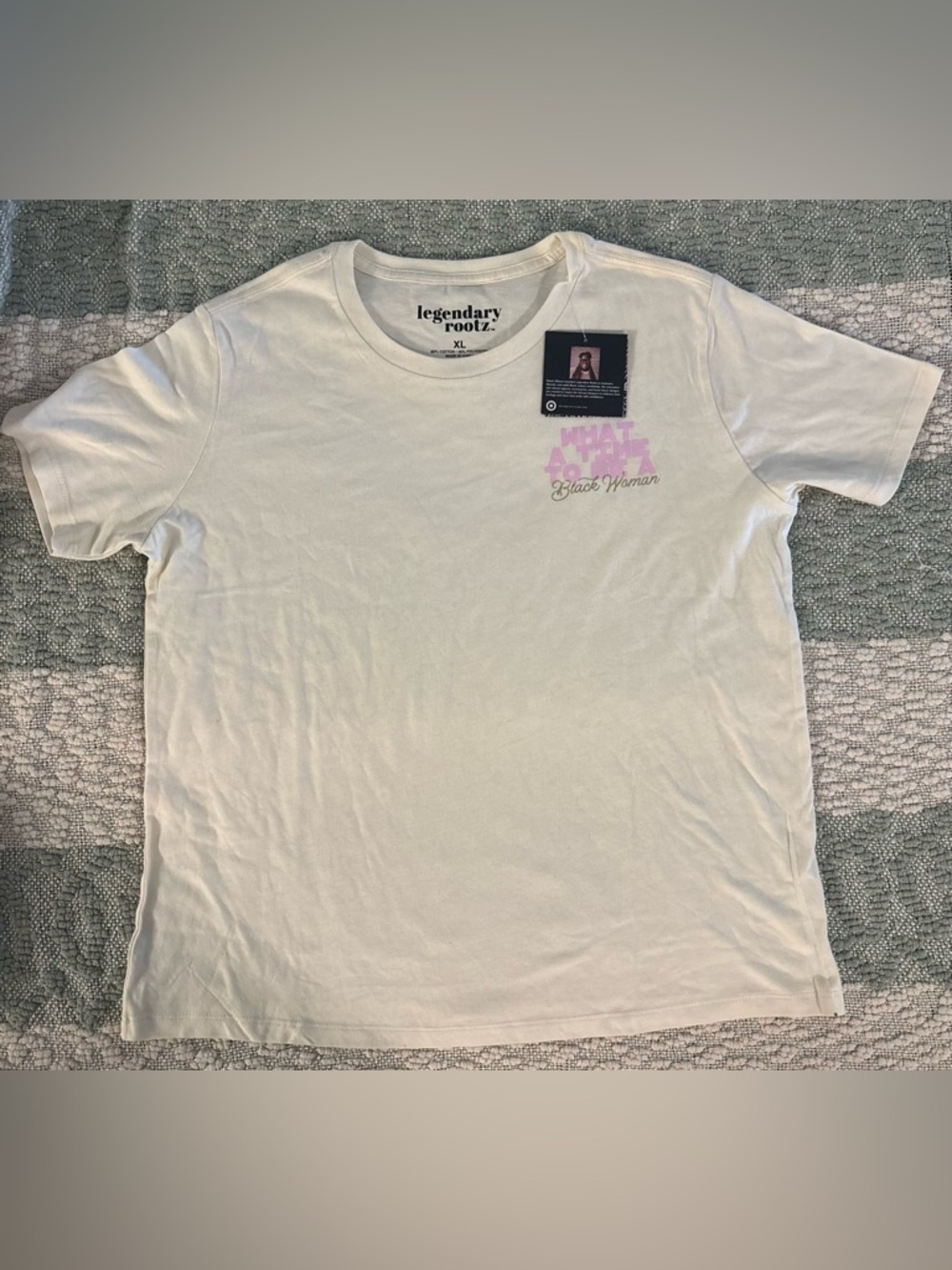 Target Legendary Rootz Cream Short Sleeve Tee with Pink Graphic